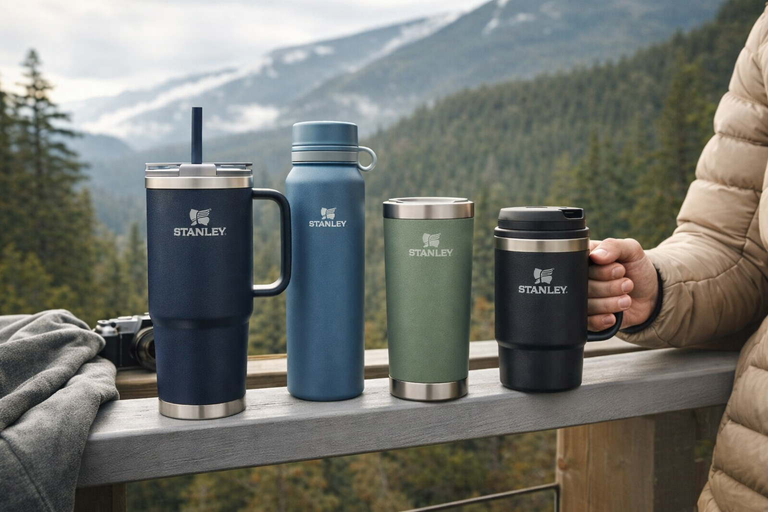 4 kubki Stanley (Quencher, AeroLight, Stacking, Stay Hot)